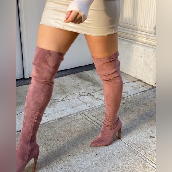 Miss Lola Rose/Mauve Over the Knee Boot NWT - Picture 4 of 10